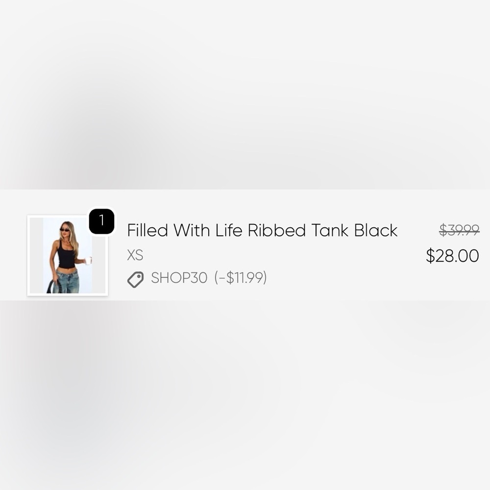 Whitefox Black Tank Top - Picture 4 of 4
